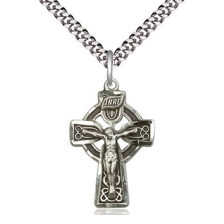 Sterling Silver Celtic Crucifix Medal Catholic Jewelry