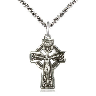 Sterling Silver Celtic Crucifix Medal Catholic Jewelry