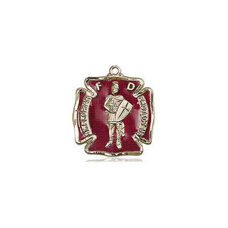 14kt Gold Filled Saint Florian Medal Engraved Catholic Saint Jewelry