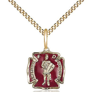14kt Gold Filled Saint Florian Medal Religious and Catholic Jewelry Engraved Catholic Saint Jewelry