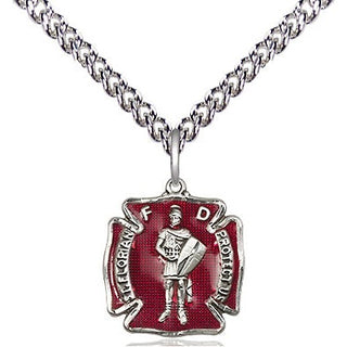 Sterling Silver Saint Florian Medal Religious and Catholic Jewelry Engraved Catholic Saint Jewelry