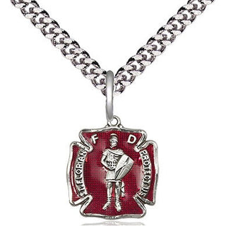 Sterling Silver Saint Florian Medal Religious and Catholic Jewelry Engraved Catholic Saint Jewelry