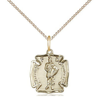 14kt Gold Filled Saint Florian Medal Religious and Catholic Jewelry Engraved Catholic Saint Jewelry