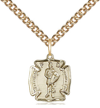14kt Gold Filled Saint Florian Medal Religious and Catholic Jewelry Engraved Catholic Saint Jewelry