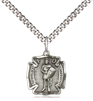 Sterling Silver Saint Florian Medal Religious and Catholic Jewelry Engraved Catholic Saint Jewelry