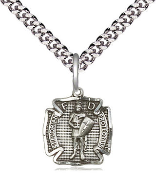 Sterling Silver Saint Florian Medal Religious and Catholic Jewelry Engraved Catholic Saint Jewelry