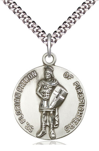 Sterling Silver Saint Florian Medal Catholic Jewelry
