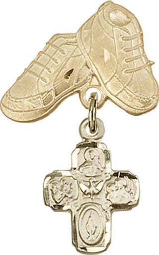 14kt Gold Filled Baby Boots 4-Way Baby Badge