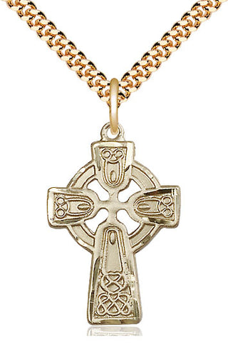 14kt Gold Filled Celtic Cross Medal Catholic Jewelry