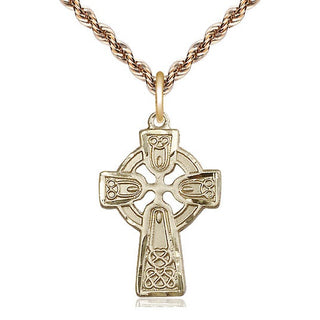 14kt Gold Filled Celtic Cross Medal Catholic Jewelry
