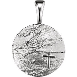 14K White 27.6x19.1 MM Heartprint Storm Pendant