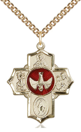 14kt Gold Filled 5-Way Medal Catholic Jewelry