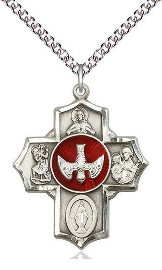 Sterling Silver 5-Way Medal Catholic Jewelry