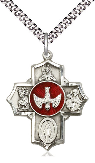 Sterling Silver 5-Way Medal Catholic Jewelry