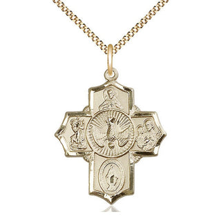14kt Gold Filled 5-Way Medal Catholic Jewelry