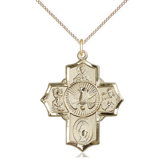 14kt Gold Filled 5-Way Medal Catholic Jewelry
