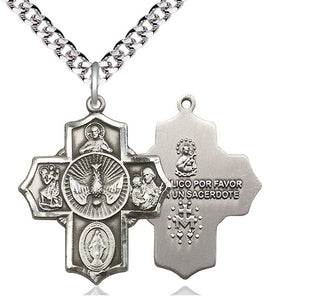 Sterling Silver 5-Way Medal Catholic Jewelry