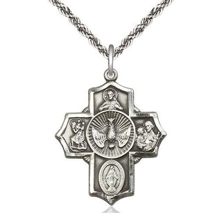 Sterling Silver 5-Way Medal Catholic Jewelry