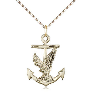 14kt Gold Anchor Eagle Medal