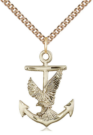 14kt Gold Anchor Eagle Medal