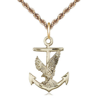 14kt Gold Anchor Eagle Medal