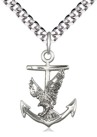 Sterling Silver Anchor Eagle Medal Catholic Jewelry