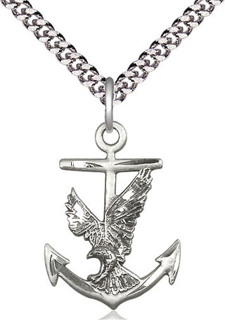 Sterling Silver Anchor Eagle Medal Catholic Jewelry