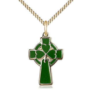 14kt Gold Filled Celtic Cross Medal Catholic Jewelry