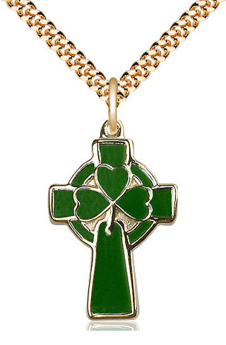 14kt Gold Filled Celtic Cross Medal Catholic Jewelry