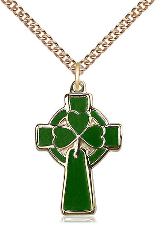 14kt Gold Filled Celtic Cross Medal Catholic Jewelry