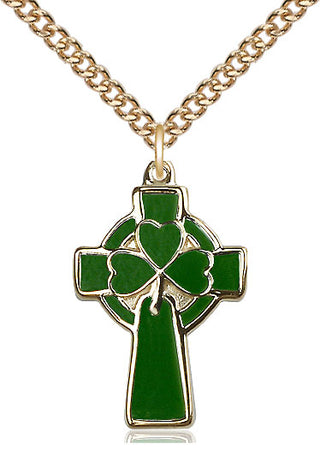 14kt Gold Filled Celtic Cross Medal Catholic Jewelry