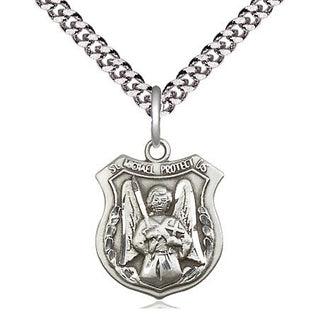 Sterling Silver Saint Michael the Archangel Medal Religious Jewelry