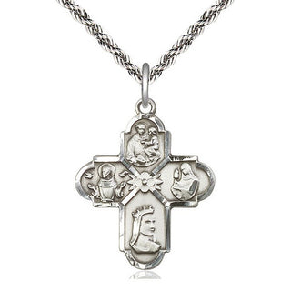 Sterling Silver Franciscan 4-Way Medal Catholic Jewelry