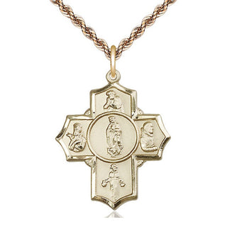14kt Gold Guadalupe Diego Pio Xav Nino Medal