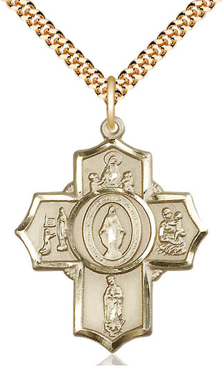 14kt Gold Filled Apparitions Medal Catholic Jewelry
