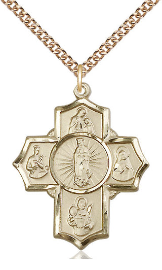 14kt Gold Filled 5-Way Motherhood Medal Catholic Jewelry