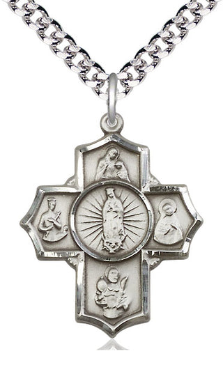 Sterling Silver 5-Way Motherhood Medal Catholic Jewelry