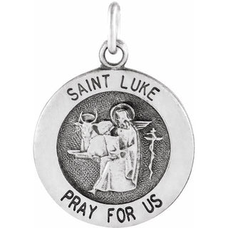 Sterling Silver 18 mm Saint Luke Medal  