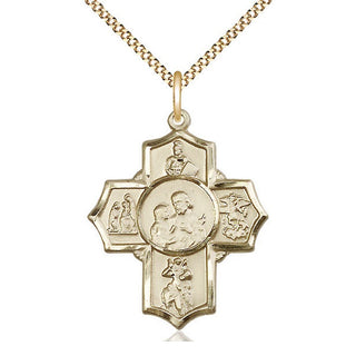 14kt Gold Filled 5-Way Firefighter Medal Catholic Jewelry