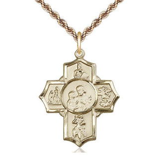 14kt Gold Filled 5-Way Firefighter Medal Catholic Jewelry