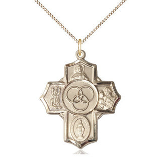 14kt Gold Blended Family 5-Way Medal