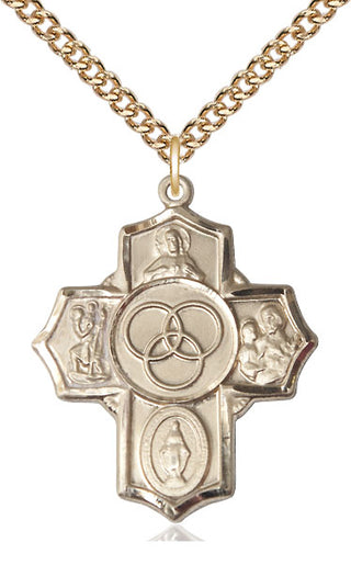 14kt Gold Blended Family 5-Way Medal