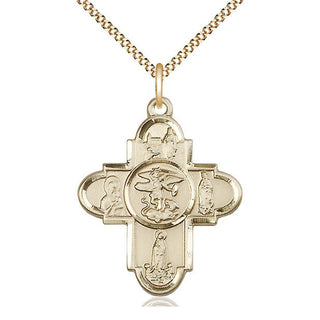 14kt Gold Filled Our Lady 5-Way Medal Catholic Jewelry