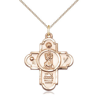 14kt Gold 5-Way St Christopher Sports Medal