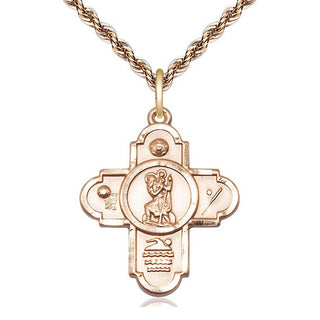 14kt Gold 5-Way St Christopher Sports Medal
