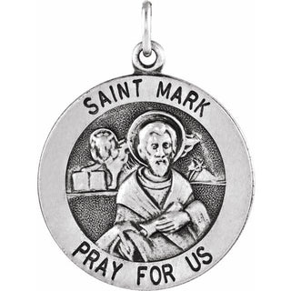 Sterling Silver 18 mm Round Saint Mark Medal