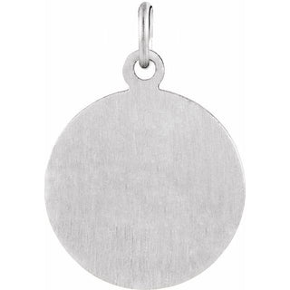 14K White 18 mm Round St. Luke Medal