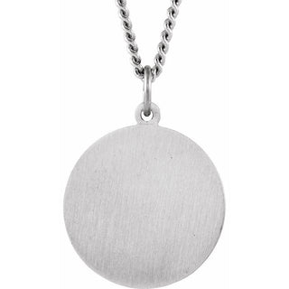 Sterling Silver 25 mm Round St. Joseph Medal 24" Necklace