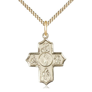 14kt Gold Filled 5-Way Our Lady of Guadalupe Medal Catholic Jewelry