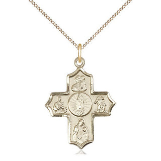 14kt Gold 5-Way Our Lady of Guadalupe Medal